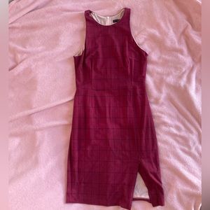 Maroon fitted pencil dress